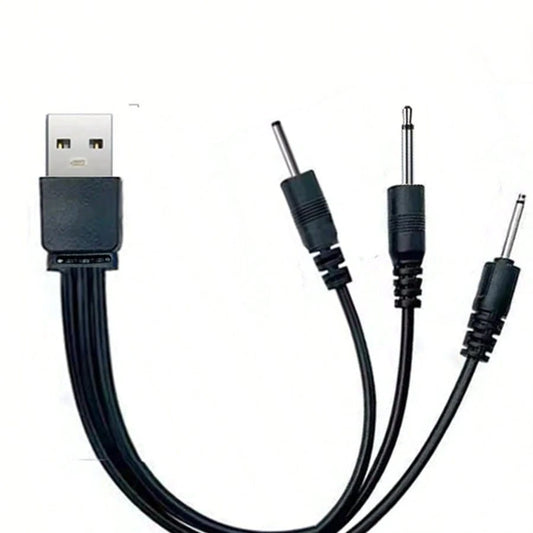 3-In-1 USB Charging Cable, DC2.5 And DC2.0 Pins, Suitable For Powering Facial Cleansing Brush, Beauty Device And Other Small Appliances