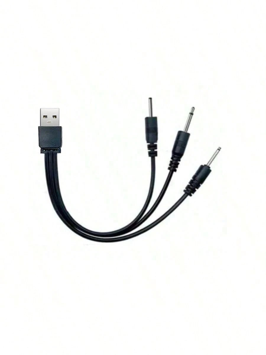 3-In-1 USB Charging Cable, DC2.5 And DC2.0 Pins, Suitable For Powering Facial Cleansing Brush, Beauty Device And Other Small Appliances