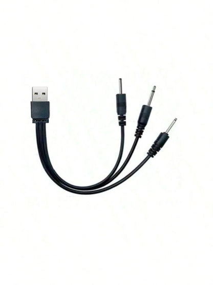 3-In-1 USB Charging Cable, DC2.5 And DC2.0 Pins, Suitable For Powering Facial Cleansing Brush, Beauty Device And Other Small Appliances