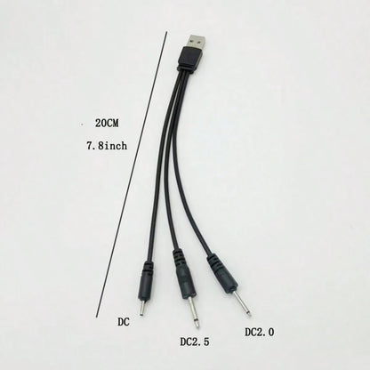 3-In-1 USB Charging Cable, DC2.5 And DC2.0 Pins, Suitable For Powering Facial Cleansing Brush, Beauty Device And Other Small Appliances