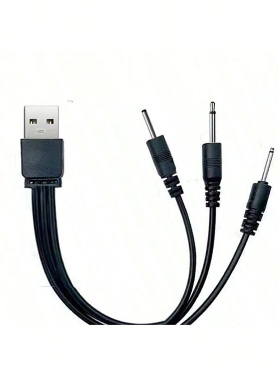 3-In-1 USB Charging Cable, DC2.5 And DC2.0 Pins, Suitable For Powering Facial Cleansing Brush, Beauty Device And Other Small Appliances