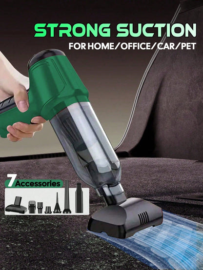 3-In-1 Wireless Handheld Car Vacuum Cleaner, High Power Vacuum And Blower, Portable Mini Handheld Vacuum Cleaner For Car And Home, Gift, Auto Accessories (2400mAh)