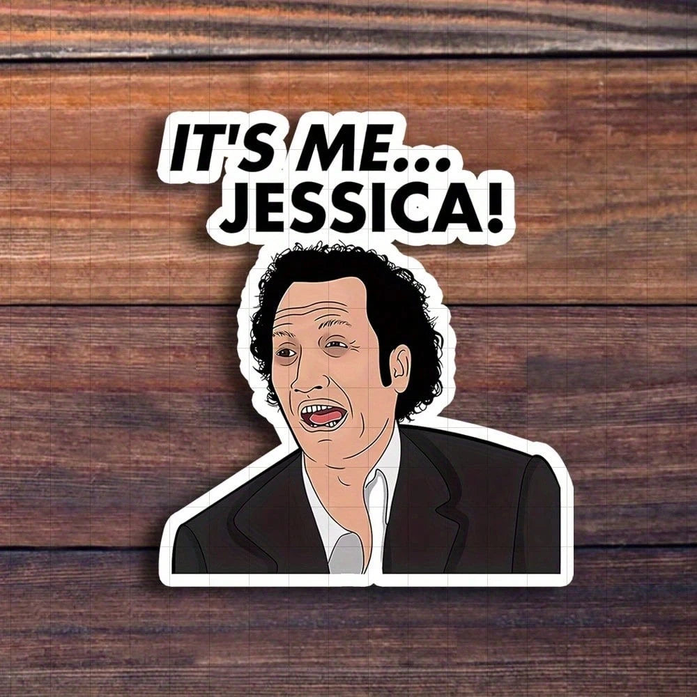 3-Inch "It's Me... Jessica! Vinyl Sticker For Pop Culture Fans, Humor Enthusiasts, And Quirky Design Perfect For Laptop, Water Bottle, Notebook, And Desk Decor Ideal As Meme Sticker, Humorous Sticker
