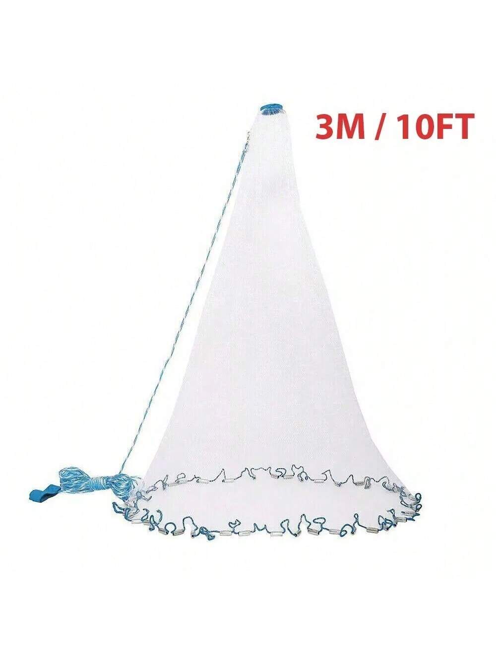 3 Meters/10 Feet Fishing Net Bait Easy To Throw, Hand Thrown Strong Nylon Net Fishing Net