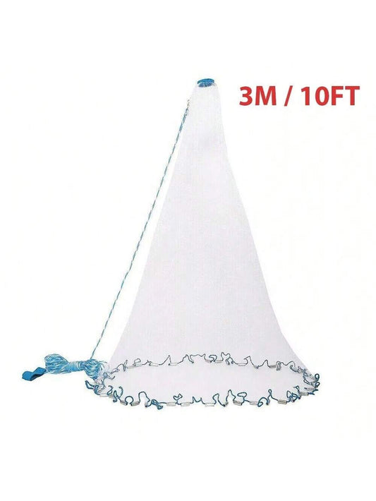 3 Meters/10 Feet Fishing Net Bait Easy To Throw, Hand Thrown Strong Nylon Net Fishing Net