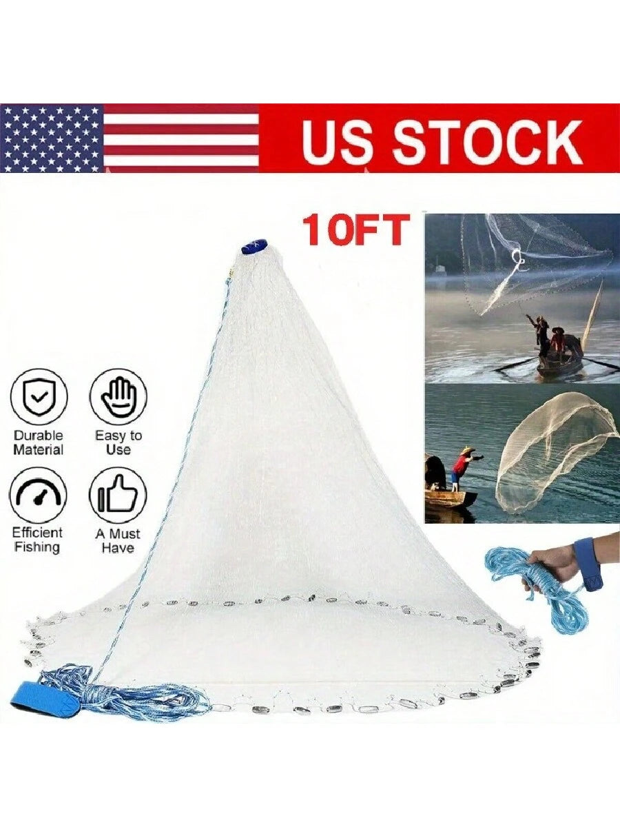 3 Meters/10 Feet Fishing Net Bait Easy To Throw, Hand Thrown Strong Nylon Net Fishing Net