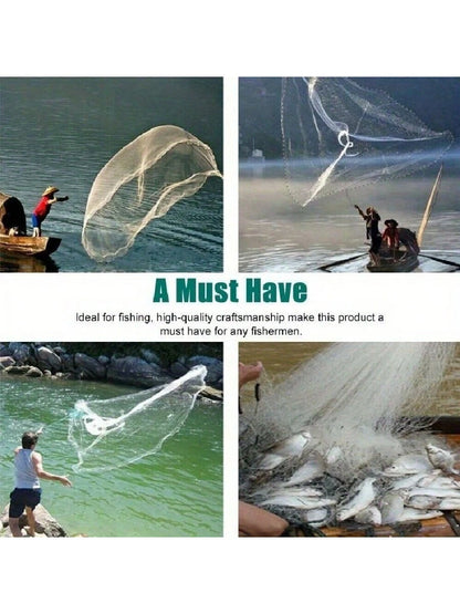 3 Meters/10 Feet Fishing Net Bait Easy To Throw, Hand Thrown Strong Nylon Net Fishing Net
