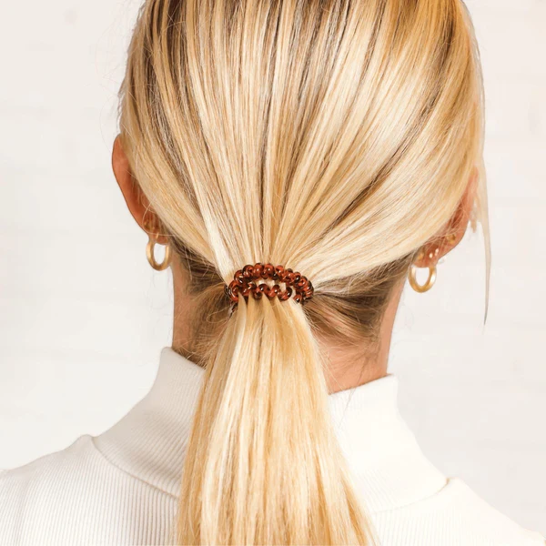 3 Pack Spiral Hair Tie Coils Small Tortoise