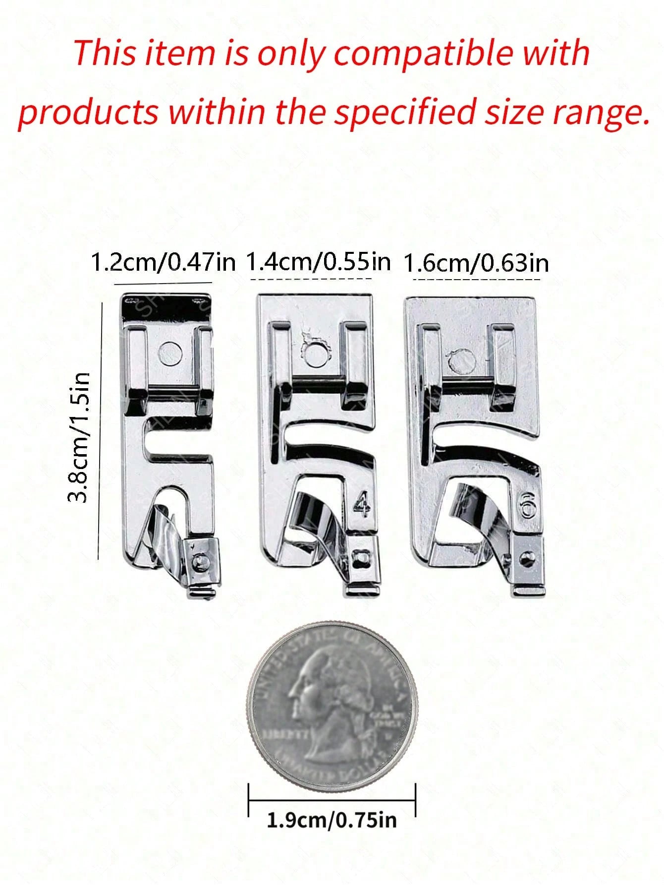 3 Piecesrolled Hem Presser Foot Set 3/4/6mm, Can Create Neat And Perfect Hems, Narrow Hem Presser Foot Set, Suitable For All Low-Shank Singer, Brother, Babylock, Euro-Pro, Janome, White, Elna Sewing M
