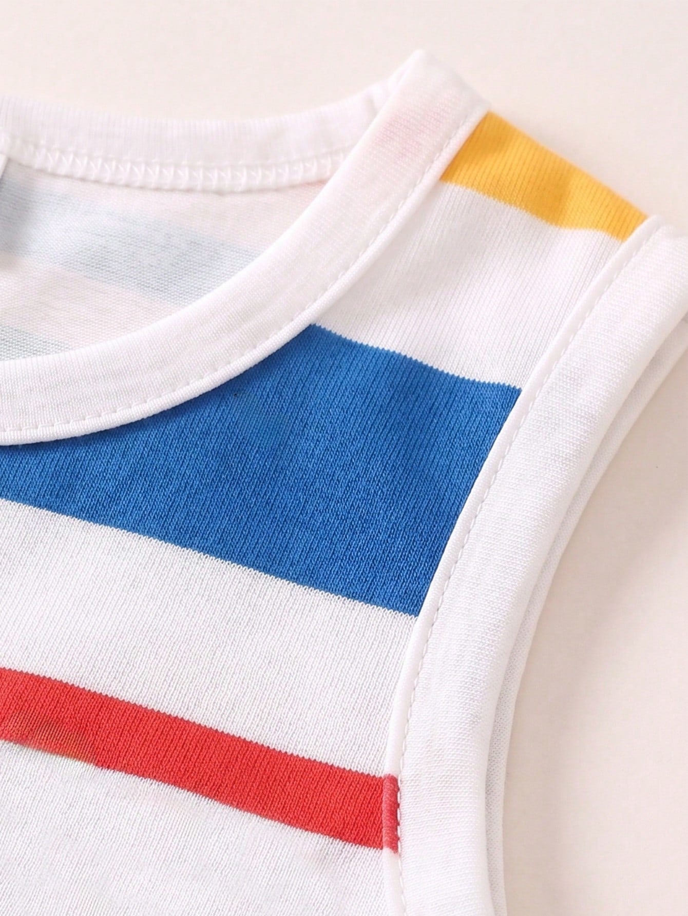 3 Random Piece Tops, Boy Tank Tops, All Round Neck + Wide Strap Basic Style, Fabric Looks Soft And Skin-Friendly