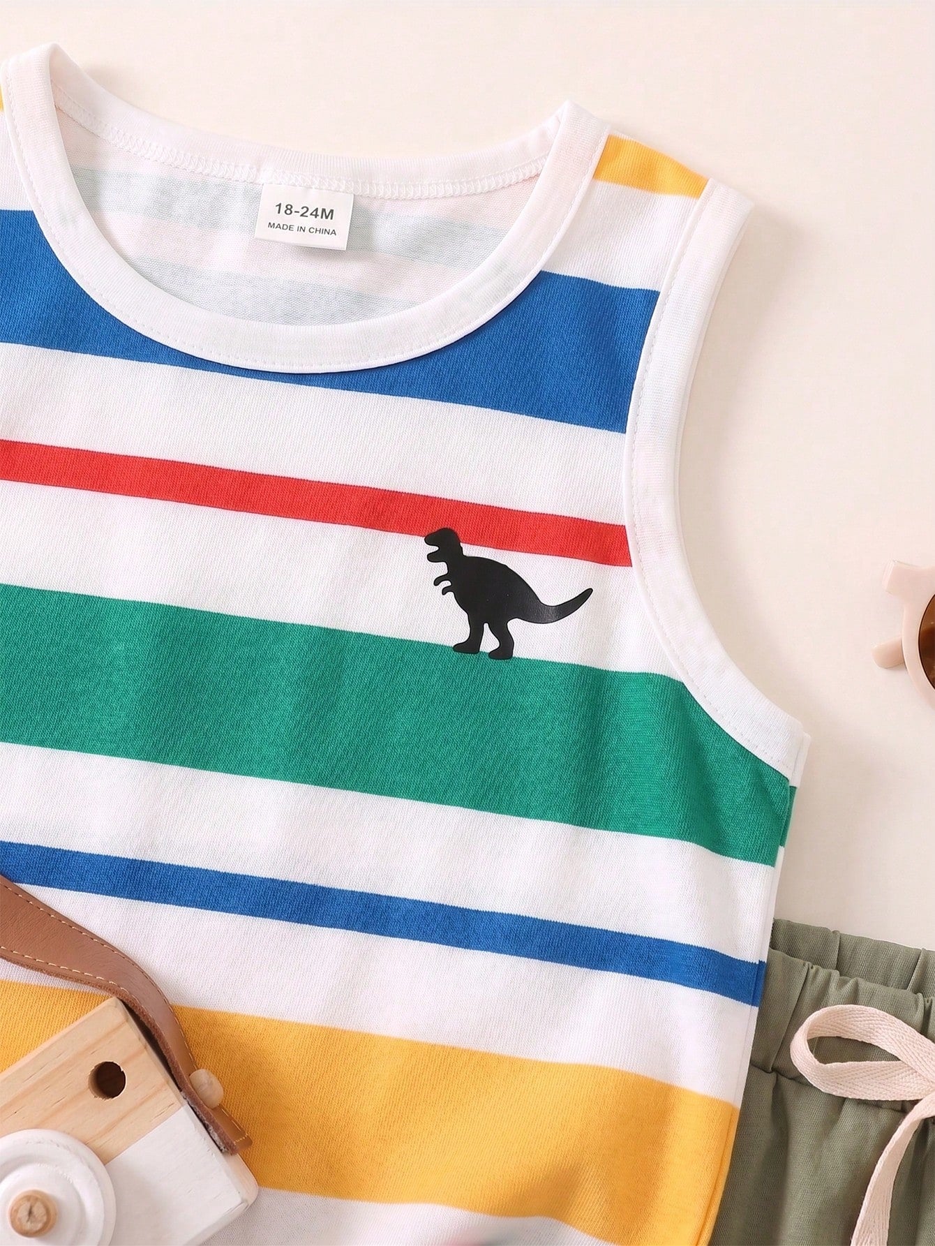 3 Random Piece Tops, Boy Tank Tops, All Round Neck + Wide Strap Basic Style, Fabric Looks Soft And Skin-Friendly