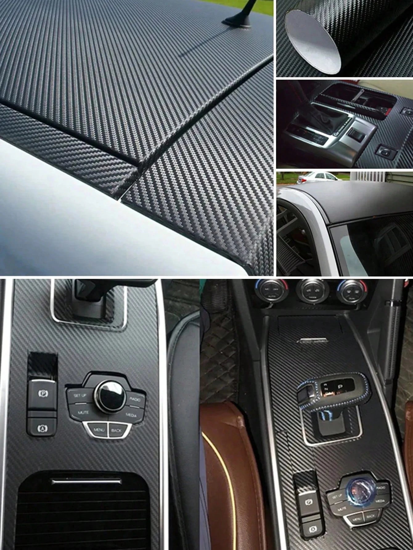 30*127cm Car Stickers and Decals 3D Carbon Fiber Vinyl Wrap Sheet Roll Protective Custom Film Auto Styling Exterior Accessories