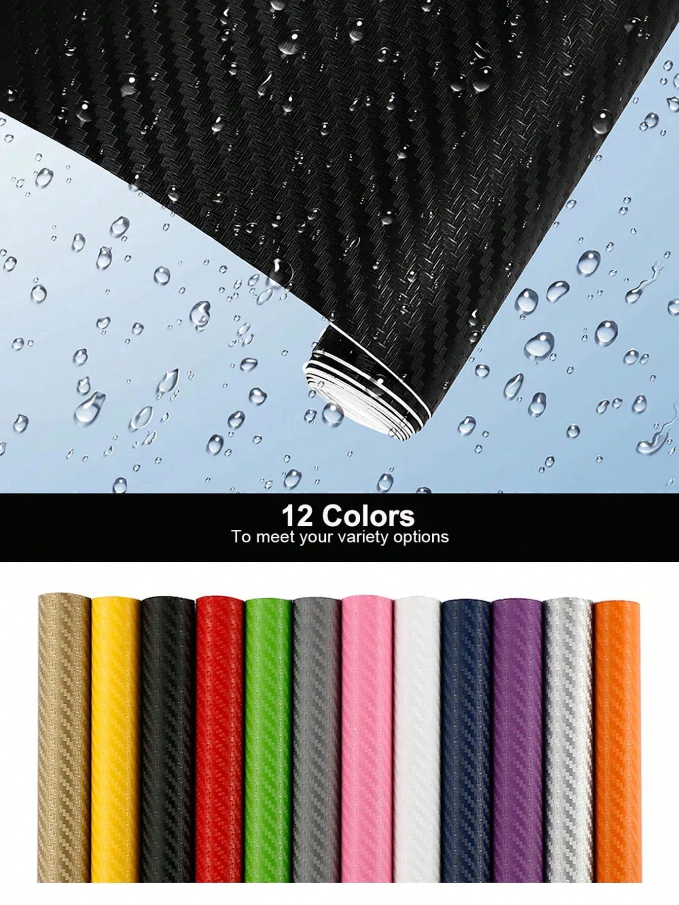30*127cm Car Stickers and Decals 3D Carbon Fiber Vinyl Wrap Sheet Roll Protective Custom Film Auto Styling Exterior Accessories