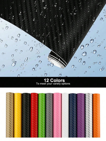30*127cm Car Stickers and Decals 3D Carbon Fiber Vinyl Wrap Sheet Roll Protective Custom Film Auto Styling Exterior Accessories