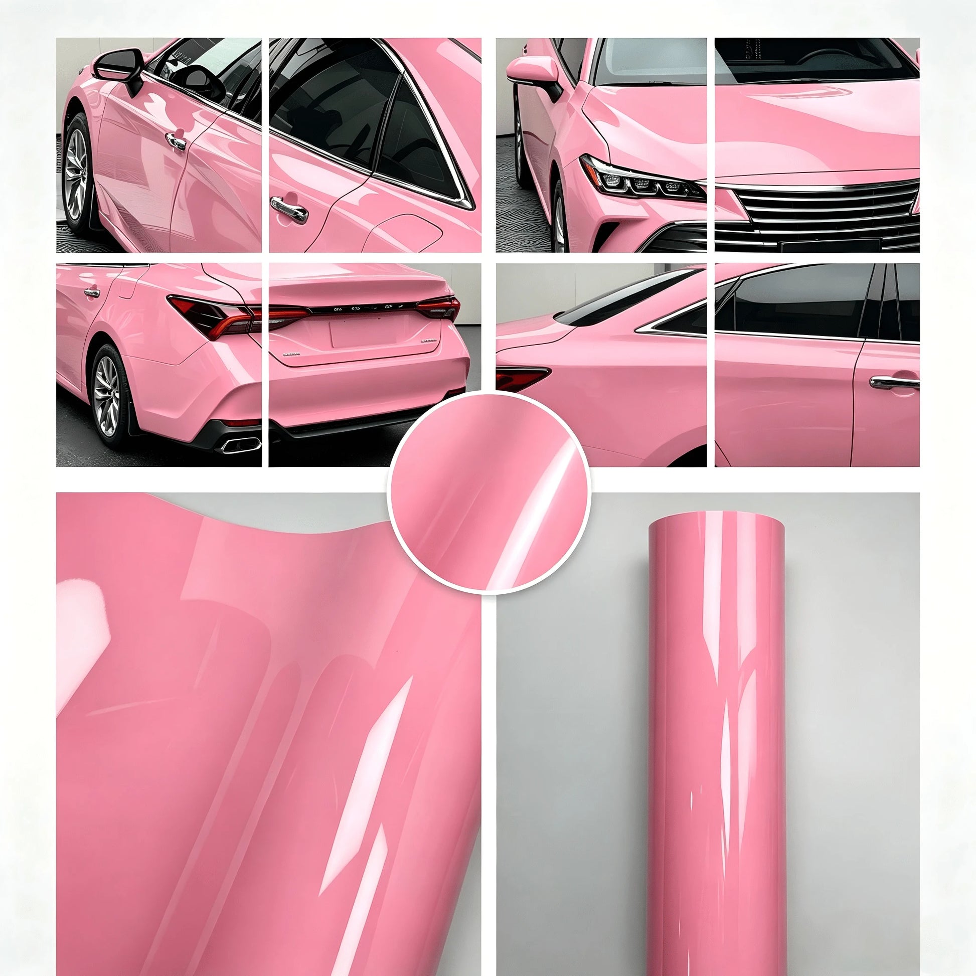 30*150cm Glossy Light Pink Vinyl Wrap Film, Car Body Wrap, Motorcycle DIY Decorative Self-Adhesive Sticker