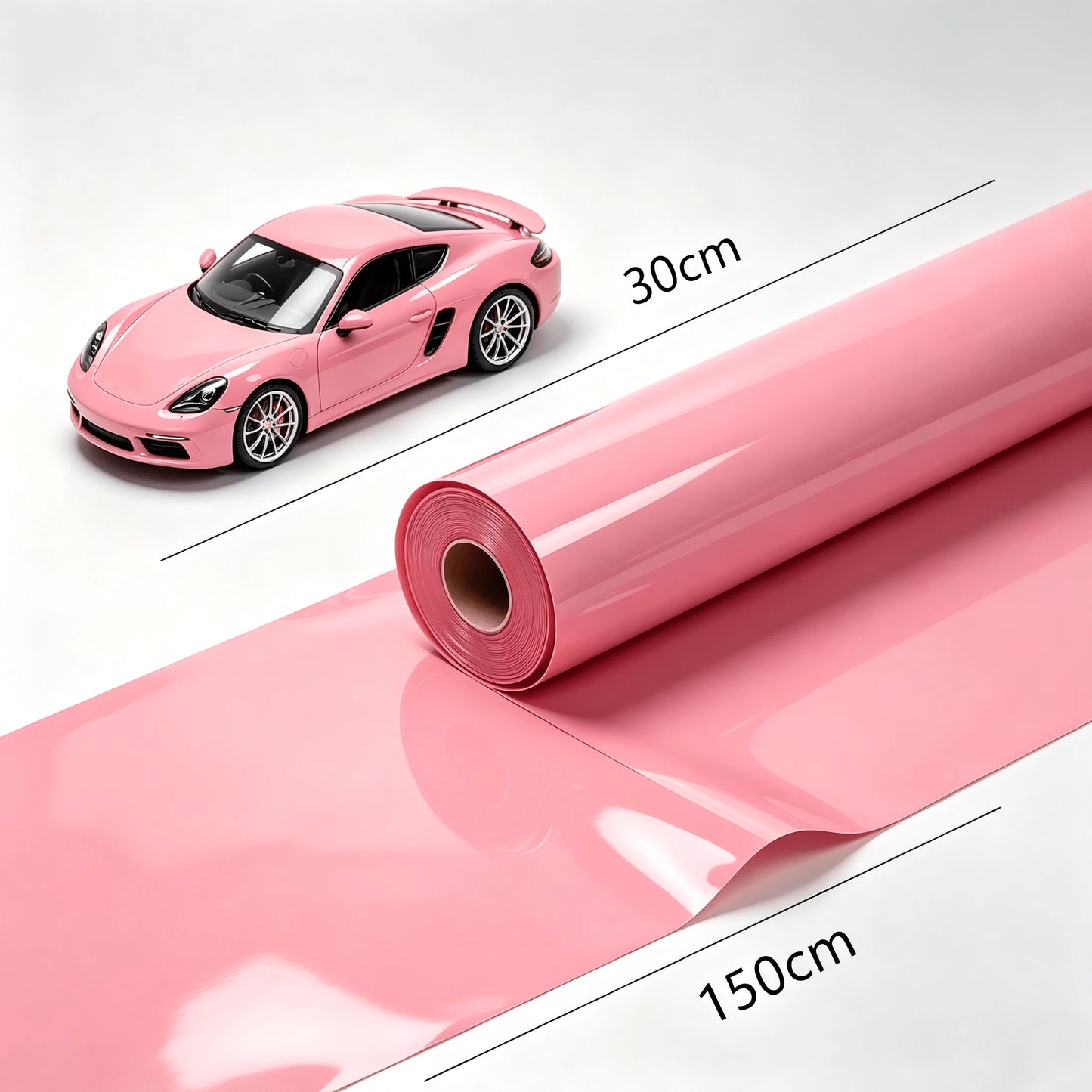 30*150cm Glossy Light Pink Vinyl Wrap Film, Car Body Wrap, Motorcycle DIY Decorative Self-Adhesive Sticker