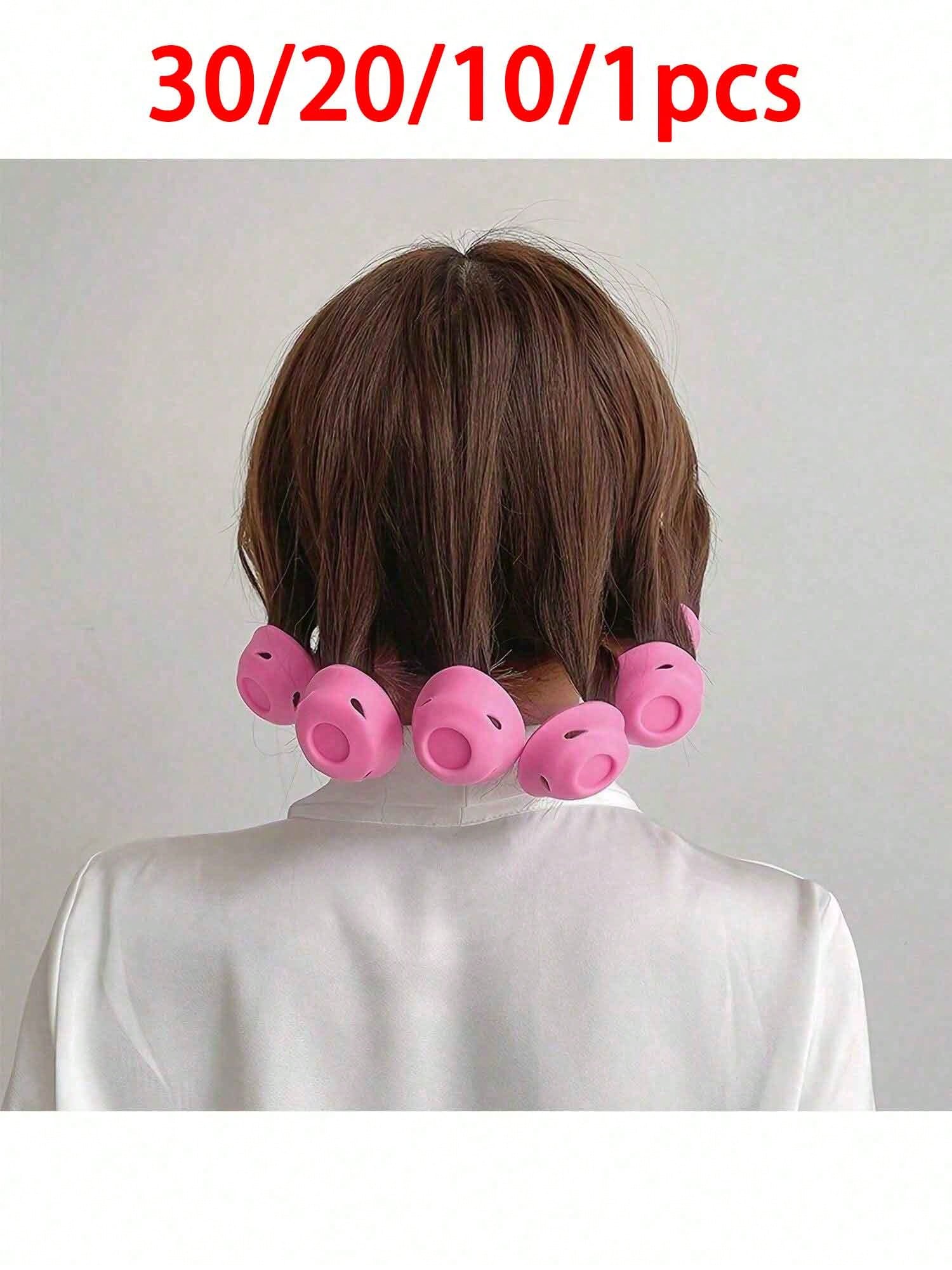 30/20/10/1pc Pink And Blue Silicone Curlers, Designed For Heat-Free Styling, Compact And Portable, Easy To Use, Can Create Natural Curls And Airy Bangs, Suitable For Short To Medium-Length Hair, Bathr
