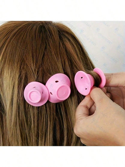 30/20/10/1pc Pink And Blue Silicone Curlers, Designed For Heat-Free Styling, Compact And Portable, Easy To Use, Can Create Natural Curls And Airy Bangs, Suitable For Short To Medium-Length Hair, Bathr