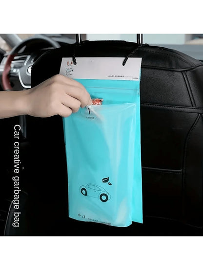 30/50 Pcs Car Trash Bags- Easy To Stick-On, Waterproof, Leak Proof & Self Adhesive Cleaning Bags For Cars, Bedrooms, Bathrooms, Offices & Kitchens
