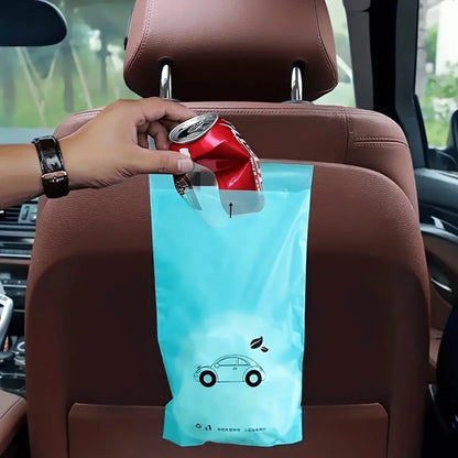 30/50 Pcs Car Trash Bags- Easy To Stick-On, Waterproof, Leak Proof & Self Adhesive Cleaning Bags For Cars, Bedrooms, Bathrooms, Offices & Kitchens