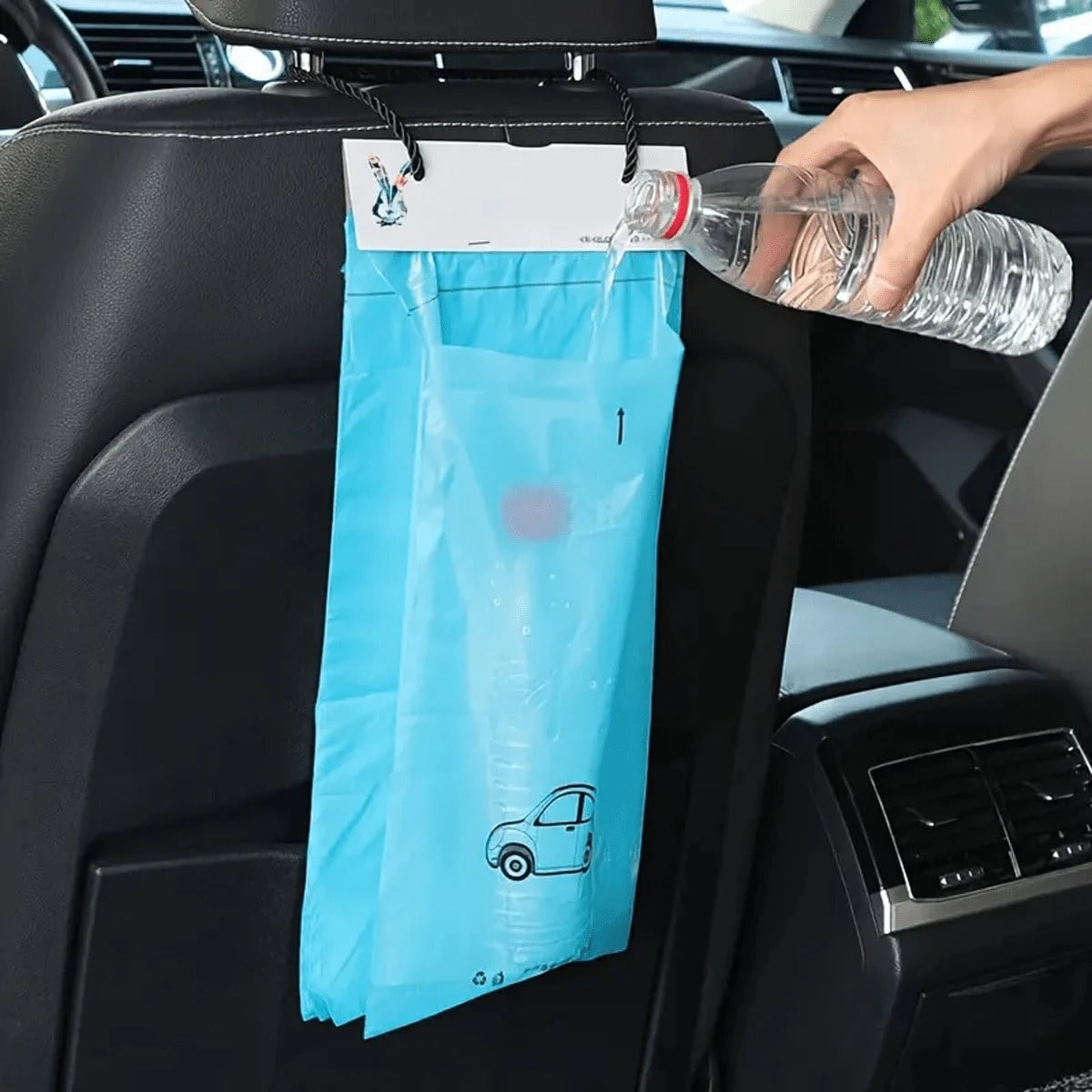 30/50 Pcs Car Trash Bags- Easy To Stick-On, Waterproof, Leak Proof & Self Adhesive Cleaning Bags For Cars, Bedrooms, Bathrooms, Offices & Kitchens