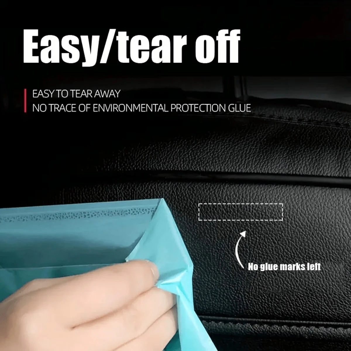 30/50 Pcs Car Trash Bags- Easy To Stick-On, Waterproof, Leak Proof & Self Adhesive Cleaning Bags For Cars, Bedrooms, Bathrooms, Offices & Kitchens