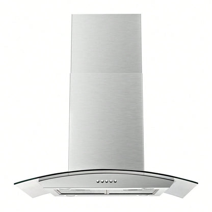 30 Inch Island Range Hood Stainless Steel 700 CFM Push Button Control Kitchen Exhaust Ventilation Fan With 5-Layer Mesh Filters, Large Airflow Capacity Ceiling Mount Vent Hood