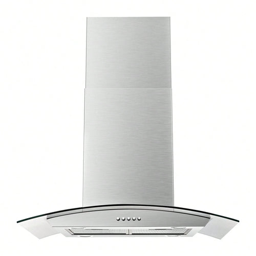 30 Inch Island Range Hood Stainless Steel 700 CFM Push Button Control Kitchen Exhaust Ventilation Fan With 5-Layer Mesh Filters, Large Airflow Capacity Ceiling Mount Vent Hood