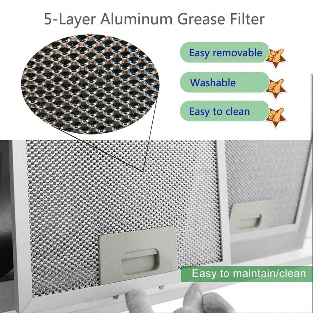 30 Inch Island Range Hood Stainless Steel 700 CFM Push Button Control Kitchen Exhaust Ventilation Fan With 5-Layer Mesh Filters, Large Airflow Capacity Ceiling Mount Vent Hood
