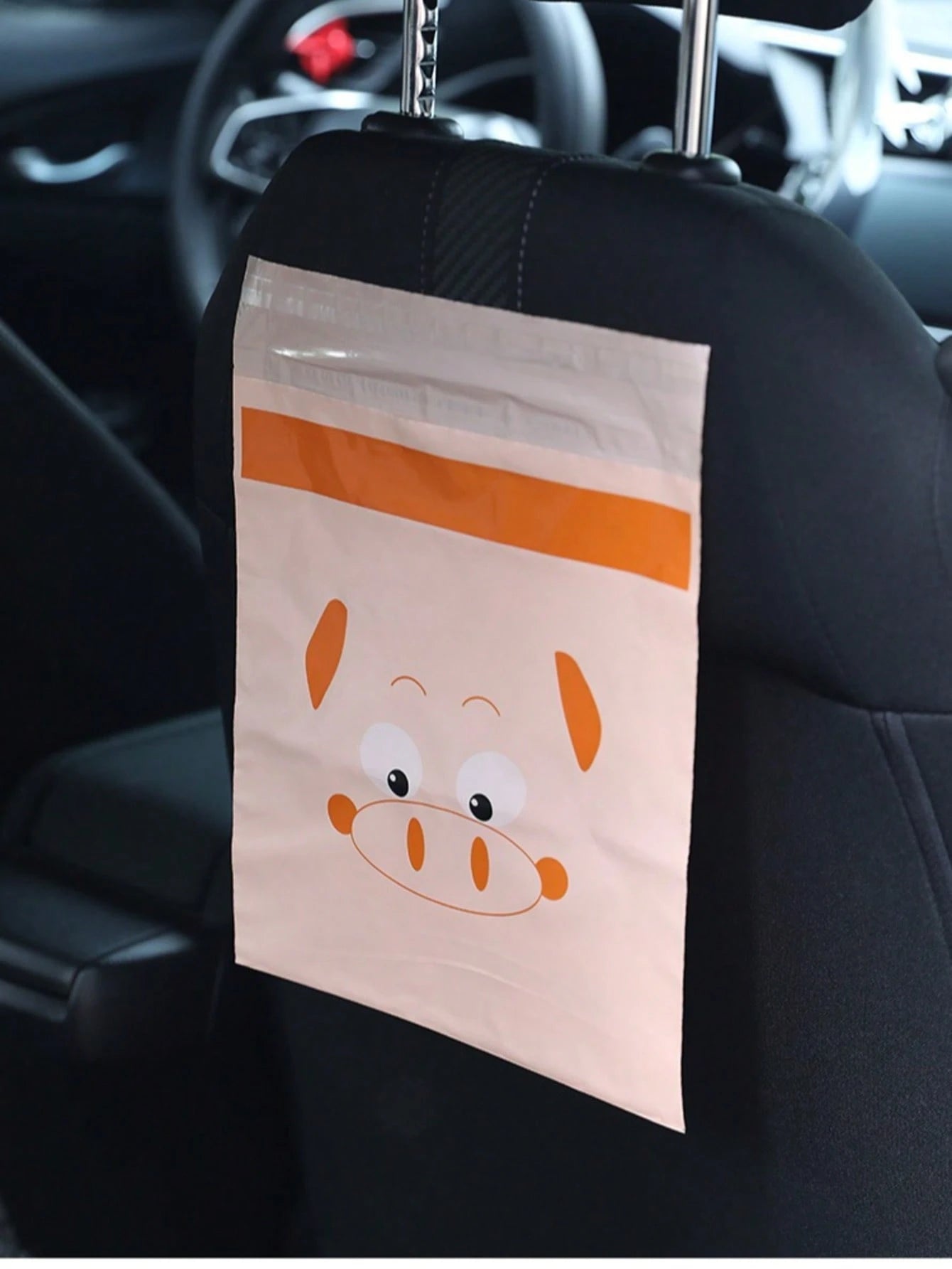 30pcs Cute Pig Car Trash Bags, Adhesive Non-Mark Disposable Car Trash Bin, Waterproof Portable Car Cleaning Bags
