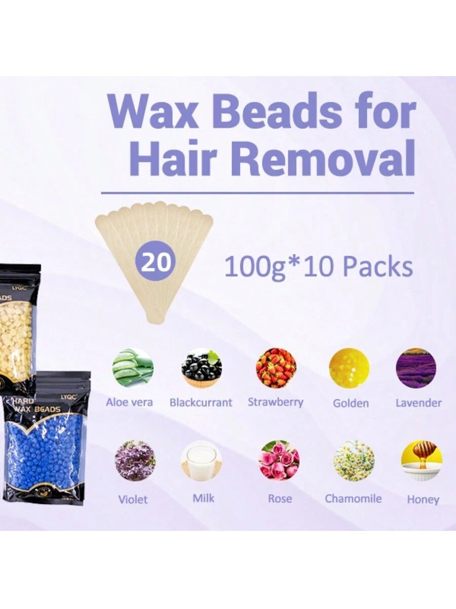 30PCS Wax Beads, LYQC Hard Wax Beads For Sensitive Skin Hair Removal, Wax For Full Body, Bikini, Face, Eyebrow, Back, Chest, Legs, Armpit, Upper Lip, Home Refill Wax For Wax Warmer Kit, 10 Flavours, C