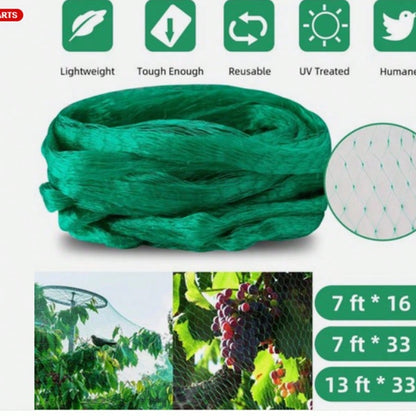 33FT Anti Bird Netting Pond Net Protection Tree Crops Plants Fruits Garden Mesh