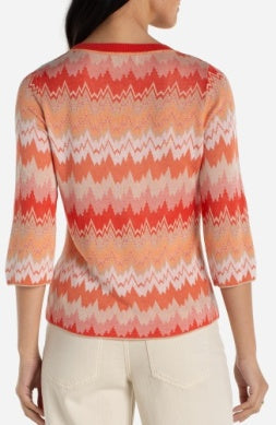 3/4 Sleeve V Neck Sweater Orange