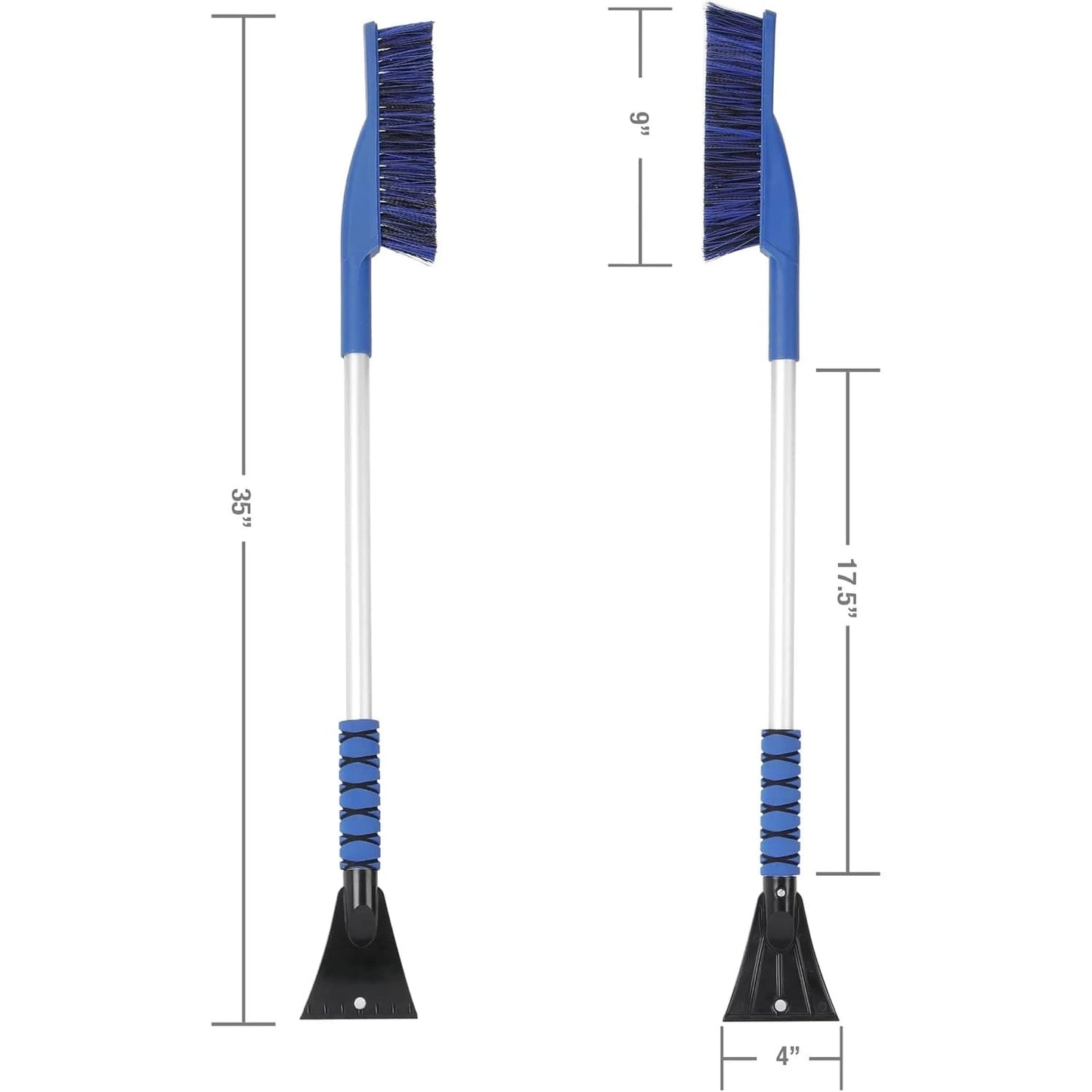 35-Inch Snow Brush And Ice Scraper (Blue)- Heavy-Duty For Cars, Trucks & SUVs Winter Windshield Cleaning