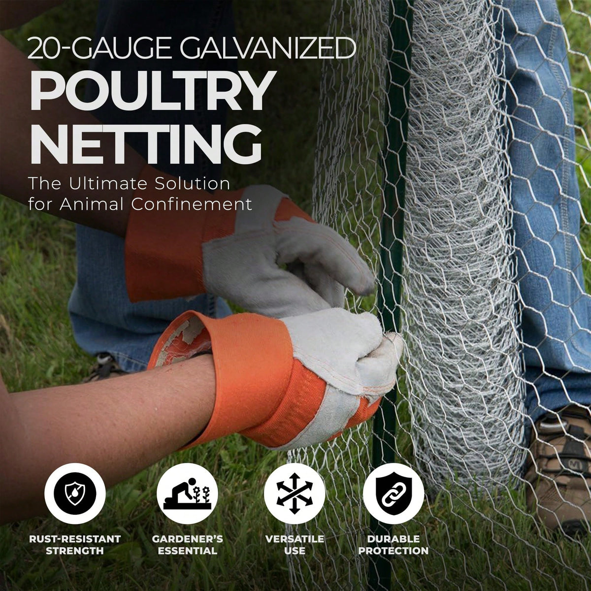 36" X 150ft Galvanized Chicken Wire Roll- 2 Inch Hexagonal Mesh, Woven Steel Wire For Garden Fencing, Chicken Coops, Plant Protection & DIY Crafts