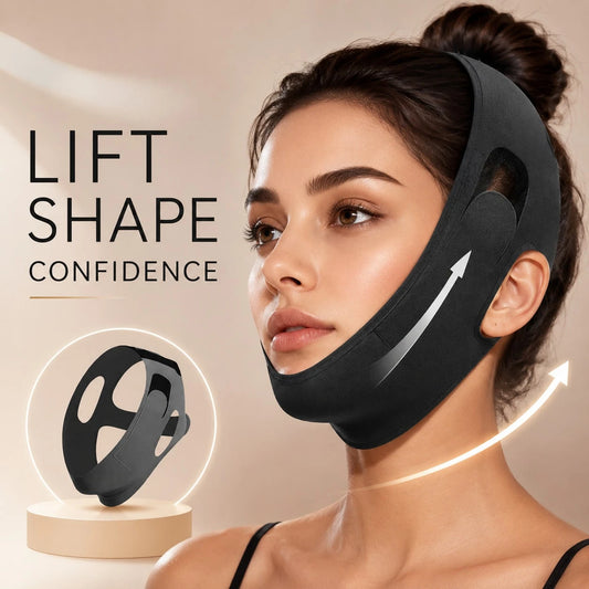 360° Stretch Double Chin Reducer For Women- Adjustable V Line Face Lifting Strap, Overnight Face Slimming Mask Washable Reusable All Day Comfort MXUR