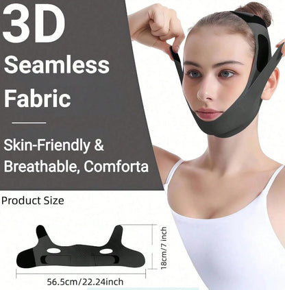 360° Stretch Double Chin Reducer For Women- Adjustable V Line Face Lifting Strap, Overnight Face Slimming Mask Washable Reusable All Day Comfort MXUR