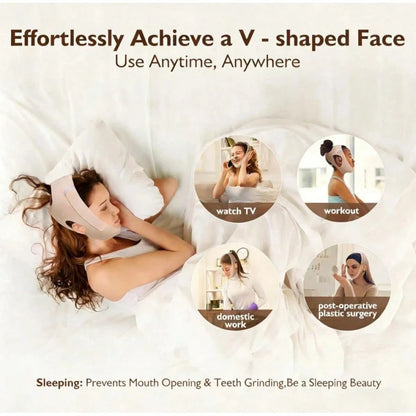 360° Stretch Double Chin Reducer For Women- Adjustable V Line Face Lifting Strap, Overnight Face Slimming Mask Washable Reusable All Day Comfort MXUR