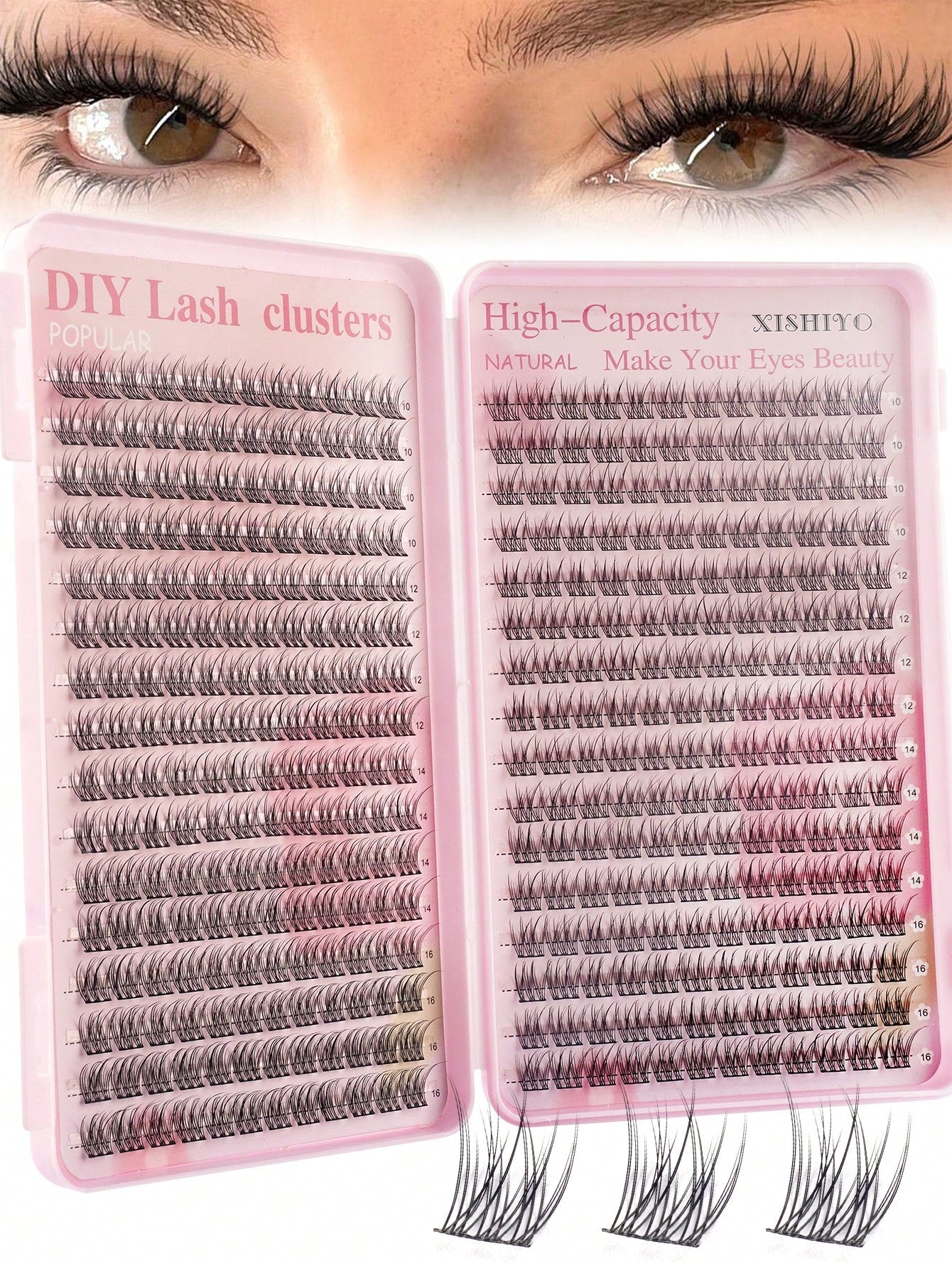 384pcs Single Eyelash Extensions, Eyelash Book, Cluster False Eyelashes, DIY Home Eyelash Extensions, Cluster False Eyelashes, Single False Eyelashes, False Eyelashes, Natural Eyelashes Vs Dense Eyela
