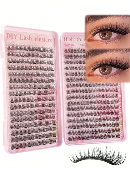 384pcs Single Eyelash Extensions, Eyelash Book, Cluster False Eyelashes, DIY Home Eyelash Extensions, Cluster False Eyelashes, Single False Eyelashes, False Eyelashes, Natural Eyelashes Vs Dense Eyela