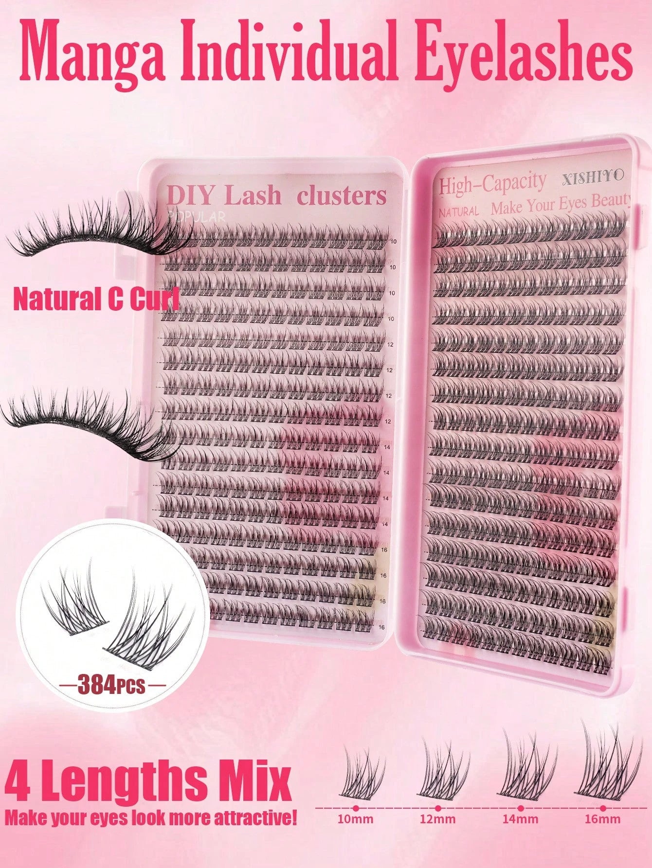 384pcs Single Eyelash Extensions, Eyelash Book, Cluster False Eyelashes, DIY Home Eyelash Extensions, Cluster False Eyelashes, Single False Eyelashes, False Eyelashes, Natural Eyelashes Vs Dense Eyela