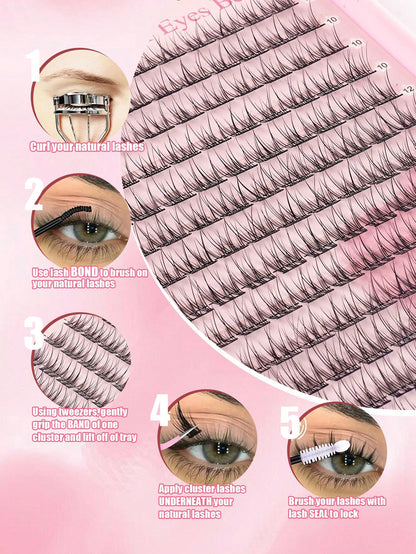 384pcs Single Eyelash Extensions, Eyelash Book, Cluster False Eyelashes, DIY Home Eyelash Extensions, Cluster False Eyelashes, Single False Eyelashes, False Eyelashes, Natural Eyelashes Vs Dense Eyela