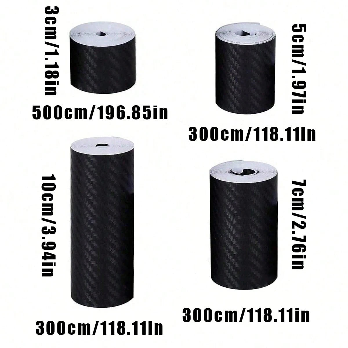 3D Nano Black Car Door Edge Protector Tape, Carbon Fiber Adhesive Sticker, Waterproof Side Decorative Protective Film Tape