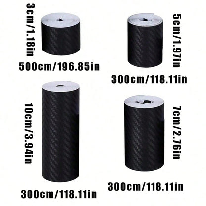 3D Nano Black Car Door Edge Protector Tape, Carbon Fiber Adhesive Sticker, Waterproof Side Decorative Protective Film Tape