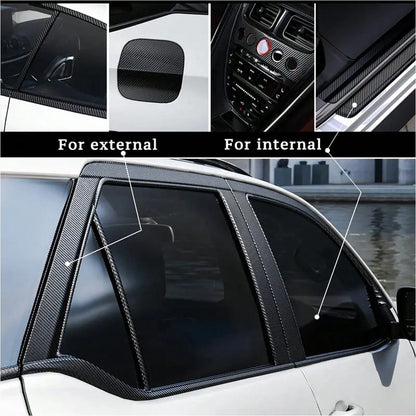 3D Nano Black Car Door Edge Protector Tape, Carbon Fiber Adhesive Sticker, Waterproof Side Decorative Protective Film Tape