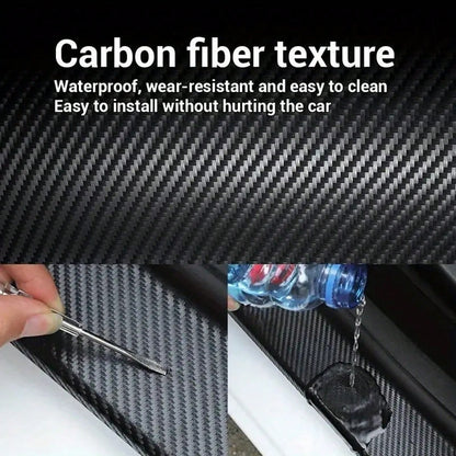 3D Nano Black Car Door Edge Protector Tape, Carbon Fiber Adhesive Sticker, Waterproof Side Decorative Protective Film Tape