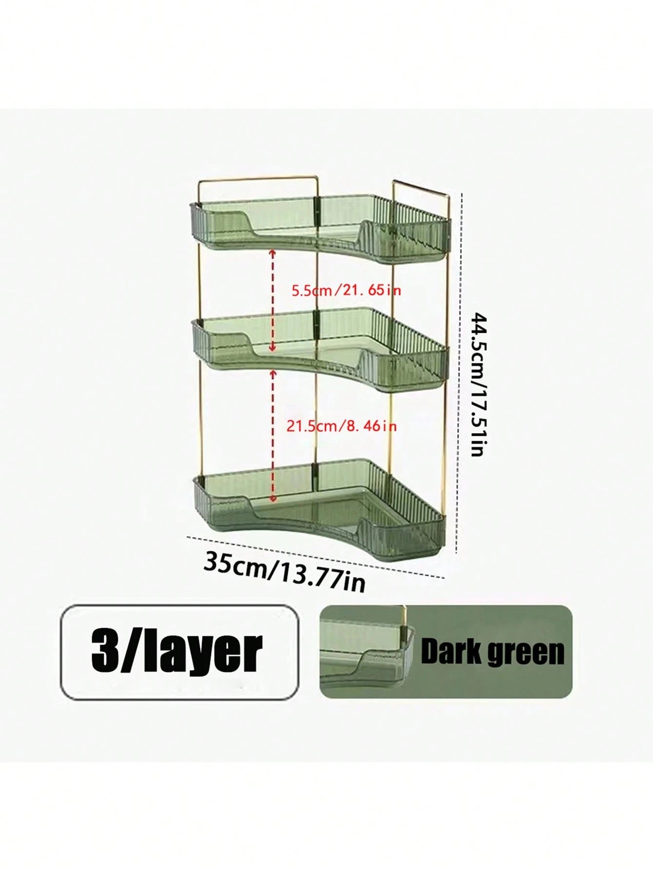 3layer Corner Standing Racks, Independent Plastic 3-Layer Cosmetics And Bathroom Finishing Racks, Suitable For Tables And Kitchen Storage