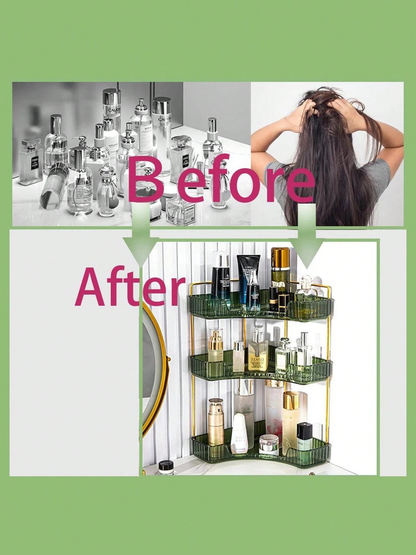 3layer Corner Standing Racks, Independent Plastic 3-Layer Cosmetics And Bathroom Finishing Racks, Suitable For Tables And Kitchen Storage