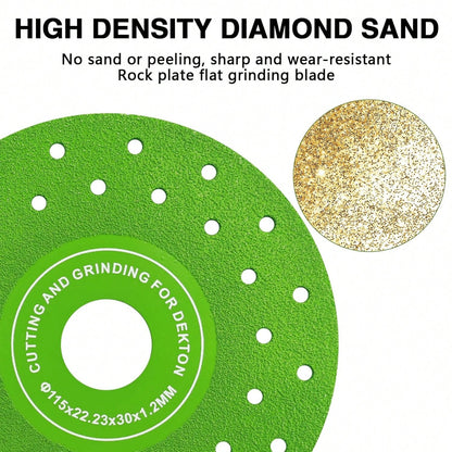 3PCS 4.5" Ultra Thin Diamond Grinding Discs Air Brazed Cutting Blades For Ceramic/Glass/Marble/Granite Angle Grinder Saw Blade Set (3)
