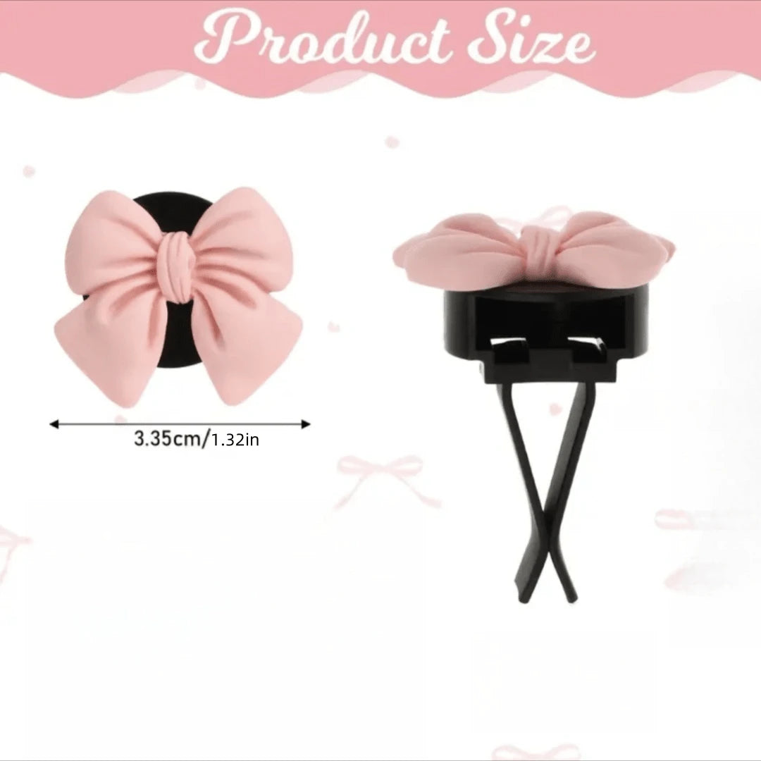 3pcs/4pcs/6pcs Cute Pink Bowknot Car Interior Accessories, Car Air Vent Clip Decor